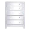 Elegant Decor Reflexion 34" 5-Drawer Metal MDF Mirrored Cabinet in White view 1