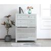 Elegant Decor Reflexion 34" 5-Drawer Metal MDF Mirrored Cabinet in White view 2