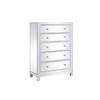 Elegant Decor Reflexion 34" 5-Drawer Metal MDF Mirrored Cabinet in White view 3