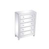 Elegant Decor Reflexion 34" 5-Drawer Metal MDF Mirrored Cabinet in White view 4