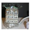 5" Square Pearl Design, Clear Lamp, White Light - Beautiful Design, Oil Warmer with Cord and dimmer view 2