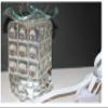 5" Square Pearl Design, Clear Lamp, White Light - Beautiful Design, Oil Warmer with Cord and dimmer view 3