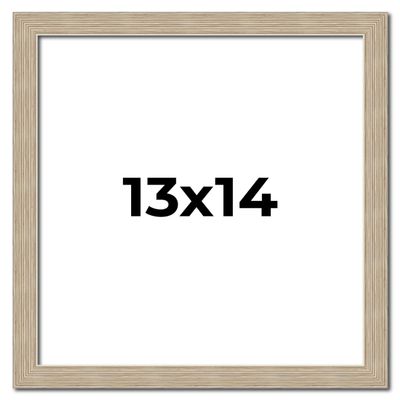 13x14 Frame Grey Solid Wood Picture Frame Width 1 Inches | Interior Frame Depth 0.5 Inches | Weatherly Distressed Photo Frame Complete with UV Acrylic, Foam Board Backing & Hanging Hardware