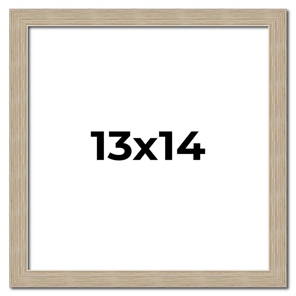 13x14 Frame Grey Solid Wood Picture Frame Width 1 Inches | Interior Frame Depth 0.5 Inches | Weatherly Distressed Photo Frame Complete with UV Acrylic, Foam Board Backing & Hanging Hardware