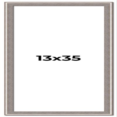 13x35 Frame Grey Real Wood Picture Frame Width 1.25 Inches | Interior Frame Depth 0.5 Inches | Hans Farmhouse Photo Frame Complete with UV Acrylic, Foam Board Backing & Hanging Hardware