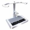 Deep Sea Fossils 3D Printed Megalodon Shark Tooth Display Stand with Plaque (Silver w/Plaque, 3-5/8") view 2