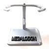 Deep Sea Fossils 3D Printed Megalodon Shark Tooth Display Stand with Plaque (Silver w/Plaque, 3-5/8") view 3