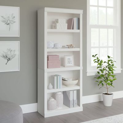 Realspace 72" H 5-Shelf Bookcase, Arctic White