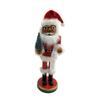 Unknown1 14 Inch African American Santa with Tree and List Nutcracker Red view 1