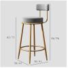 Bar Stools with Backs Breakfast Kitchen Counter Chairs, Bar Chairs High Stools with Golden Metal Legs and Footrest for Kitchen Island Open Backrest 65/75cm view 2