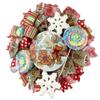 Artisan Let it Snow Gingerbread Christmas Wreath with Lollipops for Front Door Decorations Outside, Gingerbread Door Hanger, Handmade Candy & Ornaments view 2