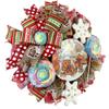 Artisan Let it Snow Gingerbread Christmas Wreath with Lollipops for Front Door Decorations Outside, Gingerbread Door Hanger, Handmade Candy & Ornaments view 3