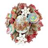 Artisan Let it Snow Gingerbread Christmas Wreath with Lollipops for Front Door Decorations Outside, Gingerbread Door Hanger, Handmade Candy & Ornaments view 4