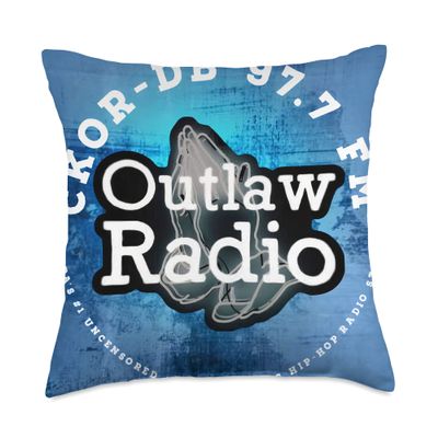 97.7 Outlaw Radio FM Throw Pillow