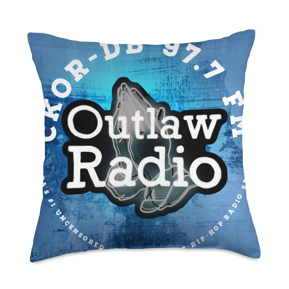 97.7 Outlaw Radio FM Throw Pillow