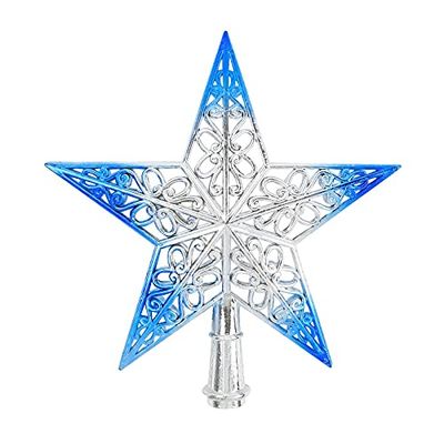 YAYA2021-SHOP Christmas Ornaments Christmas Tree Five-Point Star Topper Gold Silver Plastic Star Top Christmas Decoration for Home Party Table Xmas Decor Christmas Decorations (Color : B)