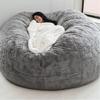 Bean Bag Chair(No Filler) Ultra Soft, Foam Filling, Washable Breathable and Comfortable Jumbo Bean Bag Sofa Kids Adult Bean Bag Chair (Color : Gray, Size : 7ft) view 1