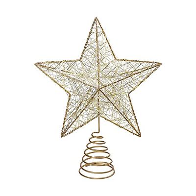 YAYA2021-SHOP Christmas Ornaments Iron Christmas Tree Topper Luminous Star Shape Treetop Decor for Home Party Xmas Tree Topper Star Christmas Decorations