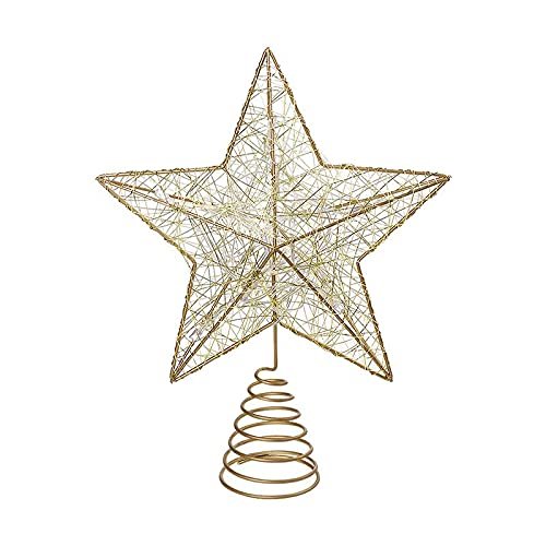 YAYA2021-SHOP Christmas Ornaments Iron Christmas Tree Topper Luminous Star Shape Treetop Decor for Home Party Xmas Tree Topper Star Christmas Decorations