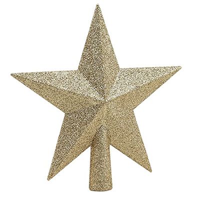 YAYA2021-SHOP Christmas Ornaments 15/20cm Gold Star Christmas Tree Top Star 3D Five-Point Star Christmas Home Table Topper Xmas Decoration Merry Christmas Christmas Decorations (Color : Gold 20cm)