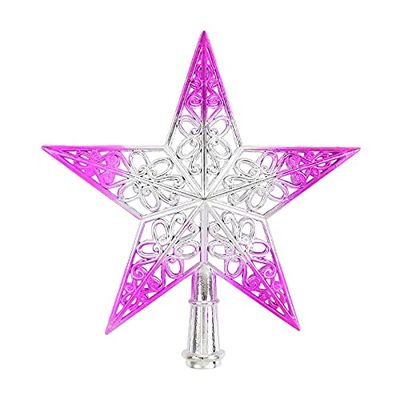 YAYA2021-SHOP Christmas Ornaments Christmas Tree Five-Point Star Topper Gold Silver Plastic Star Top Christmas Decoration for Home Party Table Xmas Decor Christmas Decorations (Color : C)