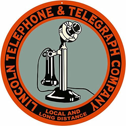 ArtFuzz Lincoln Telephone And Telegraph Sign 14 Round