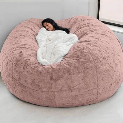 Bean Bag Chair(No Filler) Ultra Soft, Foam Filling, Washable Breathable and Comfortable Jumbo Bean Bag Sofa Kids Adult Bean Bag Chair (Color : Pink, Size : 7ft)