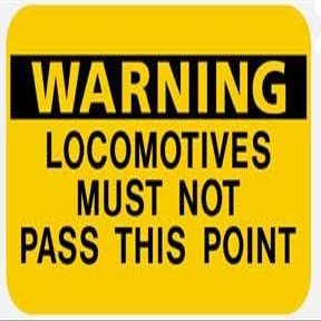ArtFuzz RR-8 Warning Locomotives Railroad Sign