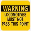 ArtFuzz RR-8 Warning Locomotives Railroad Sign view 1