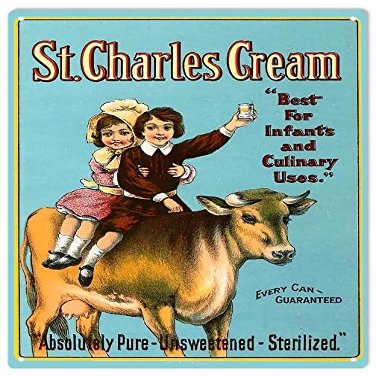ArtFuzz St.Charles Cream Sign 9x12