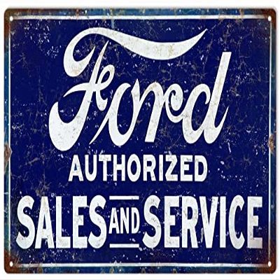 ArtFuzz Vintage Car Sales And Service Sign