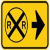 ArtFuzz RR-7 R R Sign -points to the Right Railroad Sign view 1