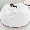 Bean Bag Chair(No Filler) Ultra Soft, Foam Filling, Washable Breathable and Comfortable Jumbo Bean Bag Sofa Kids Adult Bean Bag Chair (Color : White, Size : 7ft) view 1