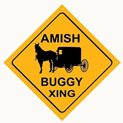 ArtFuzz Amish Buggy Xing Sign 12x12