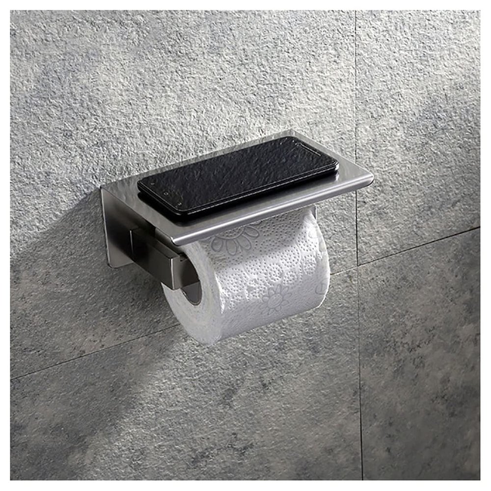 TYQXSH Stainless Steel Towel Bar Bathroom Hardware Set (Color : Paper Holder Plus)