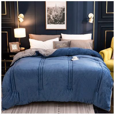 BDMFJY Super Soft Extra Warmest Cashmere Quilt Double-Sided Velvet Quilt Thickened for Autumn and Winter Warm Quilted Comforter (Full/Queen),A,180x220cm (3kg)