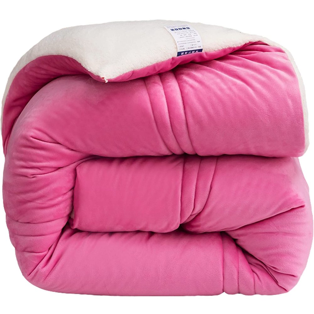 BDMFJY Winter Cashmere Quilt Super Soft Lamb Velvet Quilt for Double Bed Autumn and Winter Warm Quilt Thicken Warm Fuzzy Quilt,B,180x220cm (3kg)