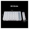 HANRUO 28/56/224 Diamond Painting Accessories Tool Nail Art Rhinestone Bead Storage Box (Color : 28 Girds) view 2