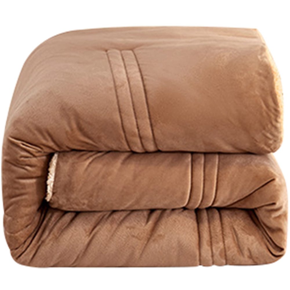 BDMFJY Winter Cashmere Quilt Super Soft Lamb Velvet Quilt for Double Bed Autumn and Winter Warm Quilt Thicken Warm Fuzzy Quilt,F,200x230cm (3.5kg)