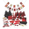 307 Piece(s) Buffalo Plaid Christmas Tableware Kit for 24 Guests view 1