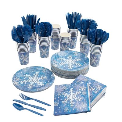 402 Piece(s) Snowflake Tableware Kit for 50 Guests