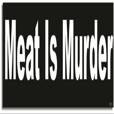 Gear Tatz - Meat is Murder - Political,Animal Rights,Vegan,vegatarian - Car Magnet - 2.75 x 9.75 inches - Professionally Made in The USA - Magnetic Car Decal