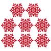 Luxshiny 8pcs Christmas Themed Coasters Table Decorations Red Felt Snowflake Coffee Coasters for Winter Wedding Party view 1