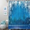 4 Piece Winter Wonderland Waterproof Fabric Bathroom Sets with Non-Slip Rugs, Toilet Lid Cover and Bath Mat, Waterproof Shower Curtain with Standard Size view 2