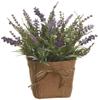 12" Lavender Artificial Burlap Pot view 1