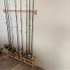 CSCarpentry Fishing Rod Rack, Solid Wood Wall Mount Pole Holder, Made to Order, Any Size (Solid Maple Wood with Semi-Gloss Polyurethane Finish) view 3