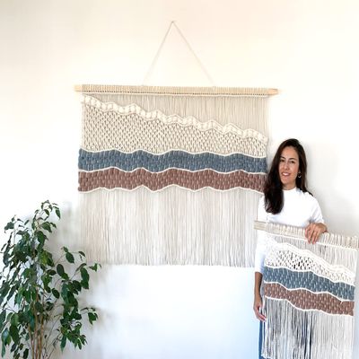 Bonnie Handmade Large Macrame Wall Hanging, Woven Wall Tapestry, Boho Wall Decor, Bohemian Art Decoration, Macraweave Tapestry, Modern Wall Rug