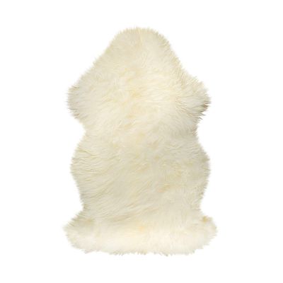 HomeRoots 2' X 3' Natural New Zealand Sheepskin Wool Area Rug in White