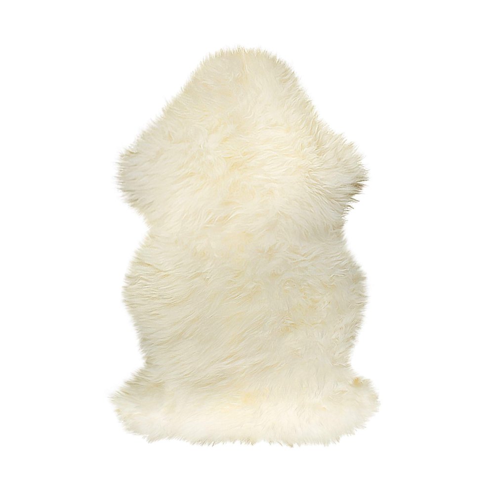 HomeRoots 2' X 3' Natural New Zealand Sheepskin Wool Area Rug in White