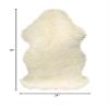 HomeRoots 2' X 3' Natural New Zealand Sheepskin Wool Area Rug in White view 3